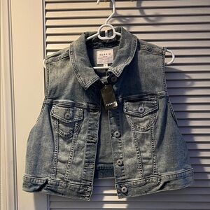 Torrid Blue cropped Denim Sleeveless Vest